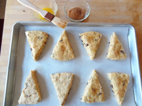 Scones on the baking sheet