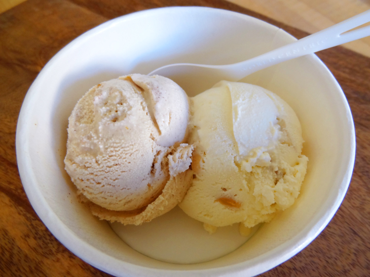 Peach Jamble and Toasted Almond from Tin Pot Creamery in the 650