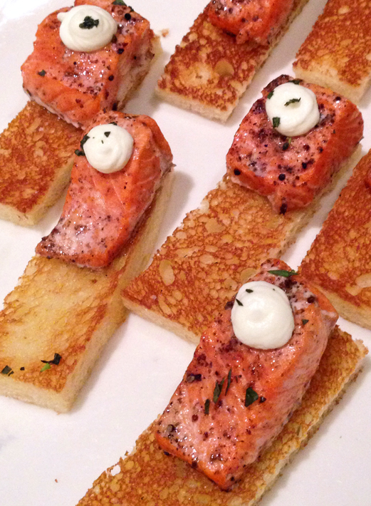 Peppered Bristol Bay Salmon on toasted brioche, prepared by Craig Hetherington of Seattle Art Museum Restaurant, TASTE