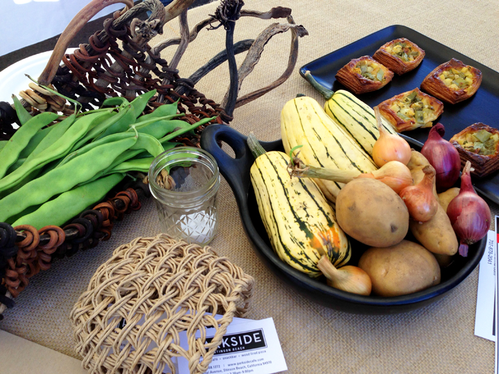 A display of Gospel Flat produce used for the pastries, alongside the finished product made by Parkside Cafe