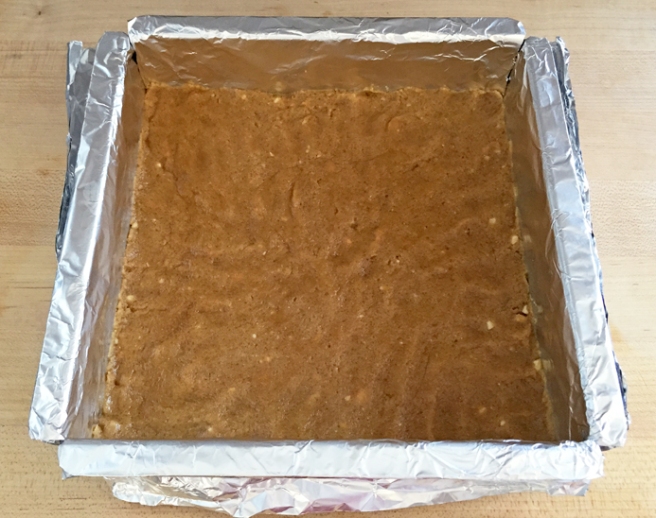 Peanut crunch layer, pressed into the pan: Needed extra baking time in my oven